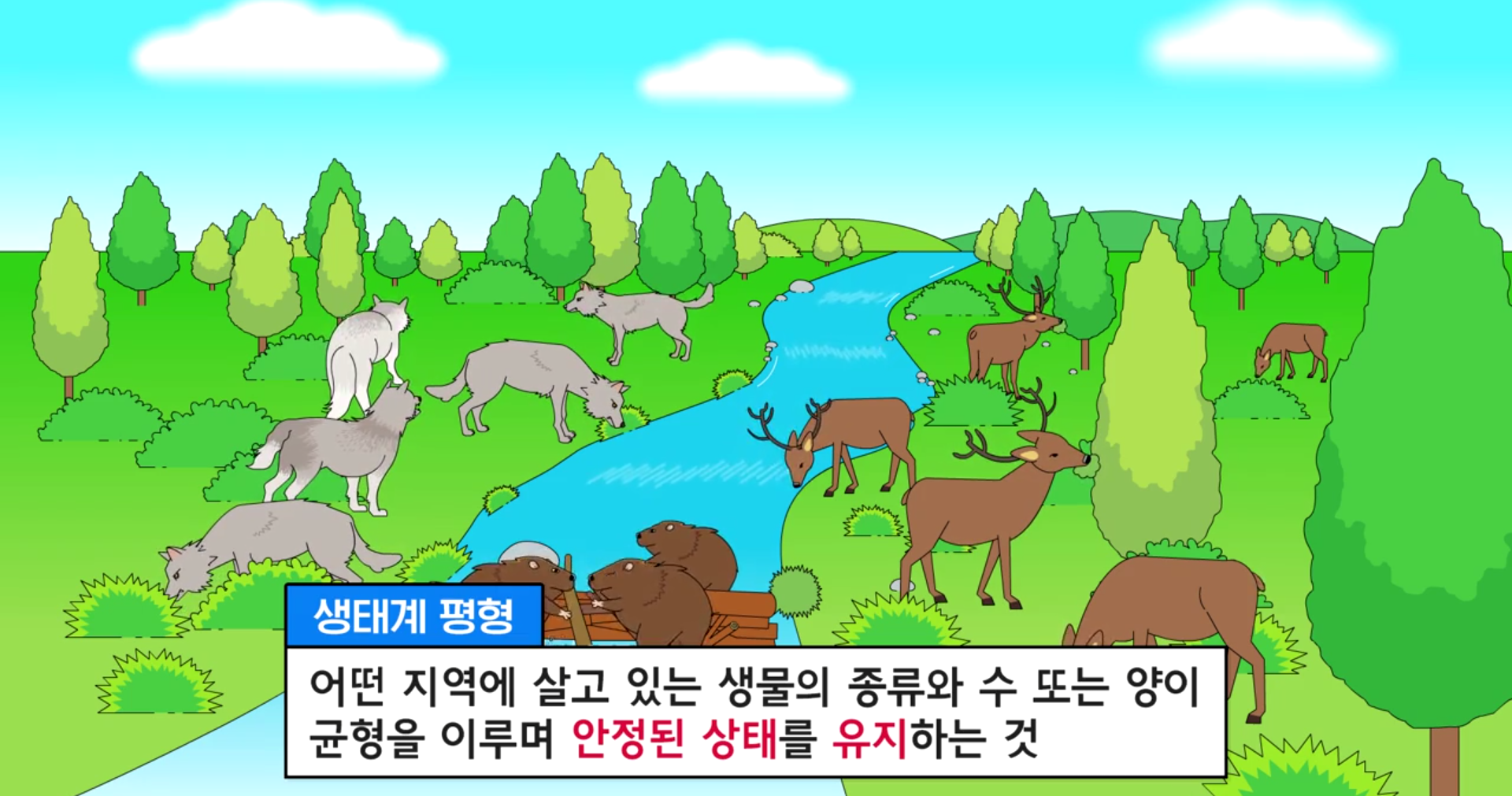 생태계 평형이 유지되거나 깨지는 사례 그림